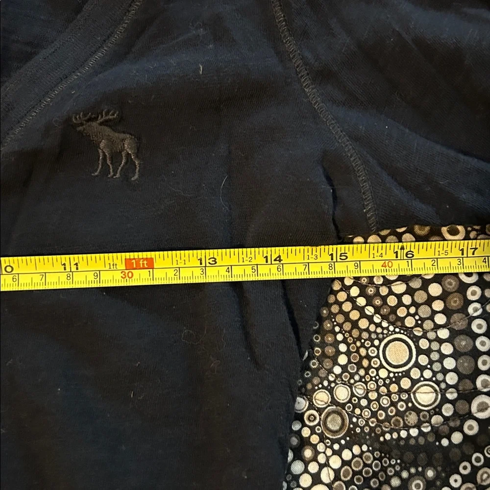 Abercrombie & Fitch Womens S Navy Blue V-Neck Long Sleeve Shirt - Picture 4 of 6